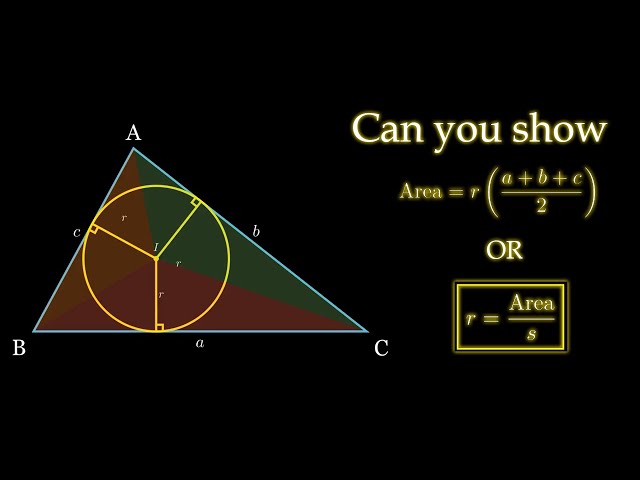 Visual Proof: Radius of Incircle of Scalene triangle.