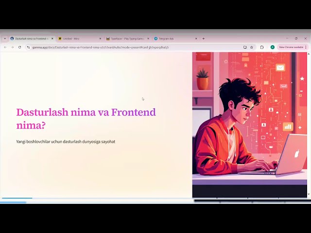 Dasturlash.Frontend kursi 1-dars. #Dasturlash #Frontend #JavaScript #O‘zbekchaDarslar #WebDasturlash