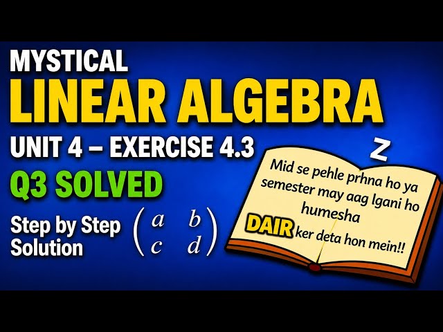 Linear Algebra Chapter 4 Exercise 4.3 | Question 3 Solved | Step-by-Step Solution