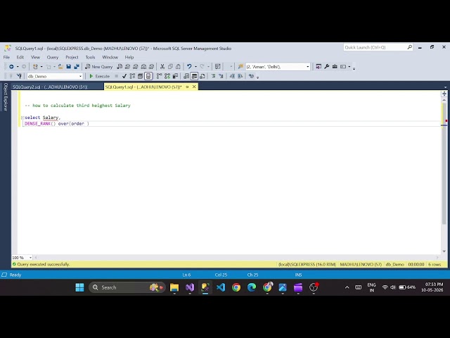 Find 3rd Highest Salary in SQL #shorts