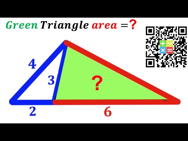 Can you find area of the Green shaded Triangle? | (Triangles) | #math #maths | #geometry