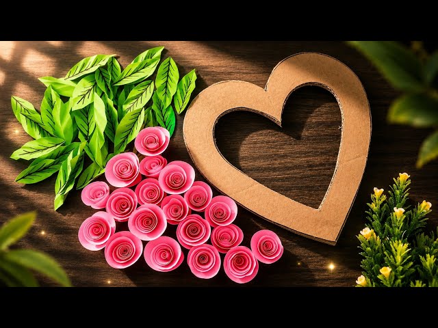 Quick and easy Paper Rose wall hanging | Paper craft Home decoration | Wall decor ideas Room decor
