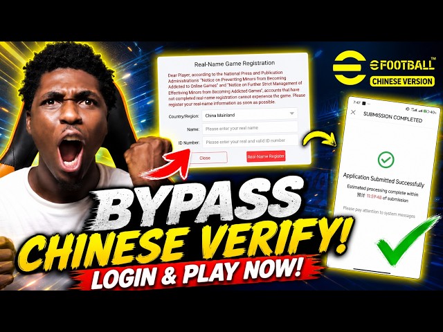 😱 Chinese eFootball Verification FIX! Login & Play Today 🔥😁 100% Working
