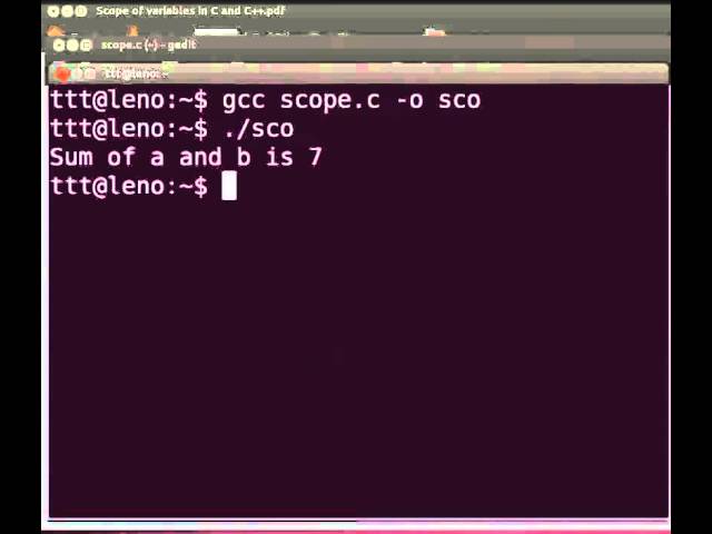 Scope Of Variables - English