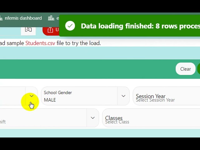 How to upload students data in Integrated EMIS | Upload students data in CSV file | Students EMIS