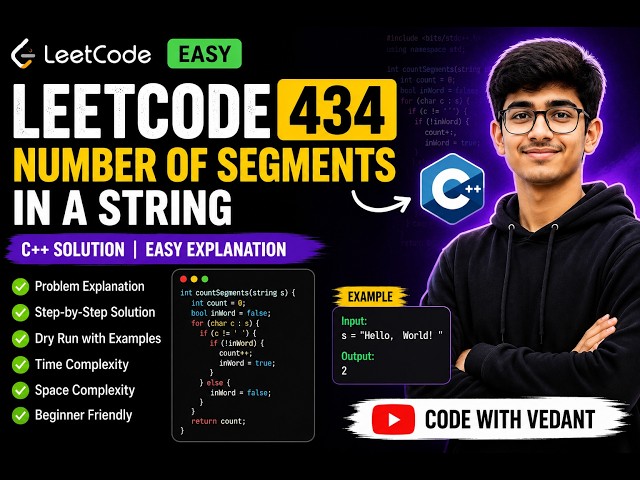 LeetCode 434 | Number of Segments in a String | C++ | Easy DSA Tutorial