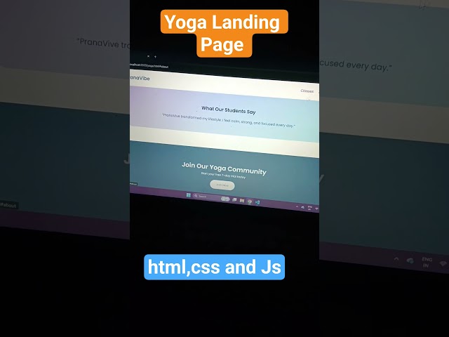 Yoga Landing Page Using Html CSS and js #frontendcourse #webdevelopment #html #coding #codingshorts