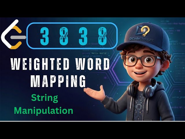 LeetCode 3838 : Weighted Word Mapping | O(N) String & Modulo Math | @DCodeThought