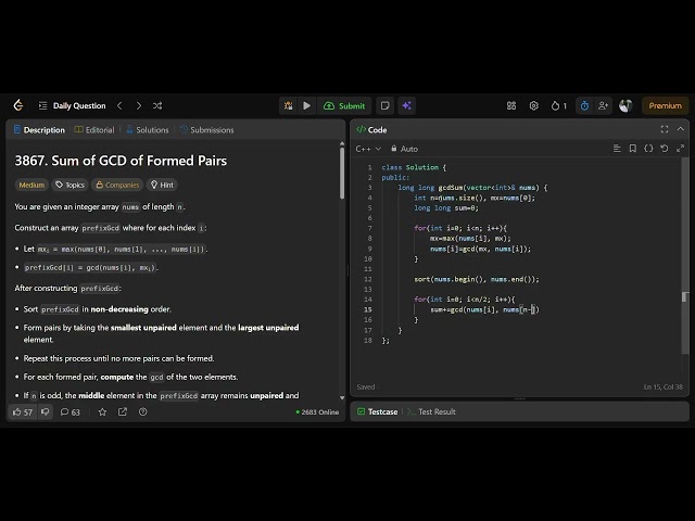 Leetcode 3867 || leetcode daily solution 16-07-2026 || C++ solution || No audio