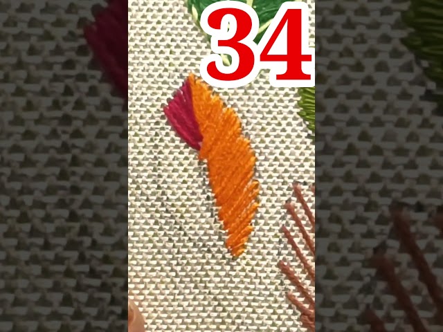 Thirty-fourth type of fishbone stitch BeginnersEmbroidery #rahanashreehomemaker #embroideryclasses