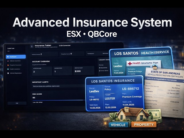 Insurance and Registration System FiveM Script | ESX, Qb-Core