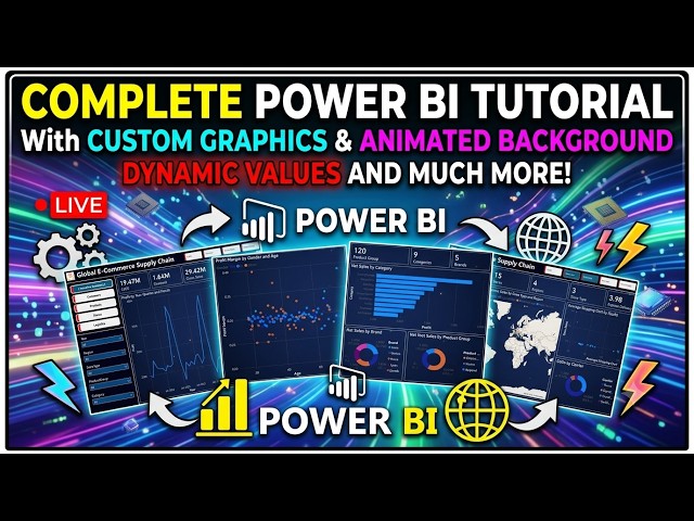 Complete Power BI Tutorial with Custom Graphics, Animated Background, Dynamic Values and Much More