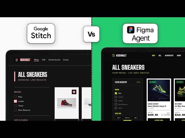 Sneaker & Streetwear Resale Marketplace UI, Google stitch VS Figma