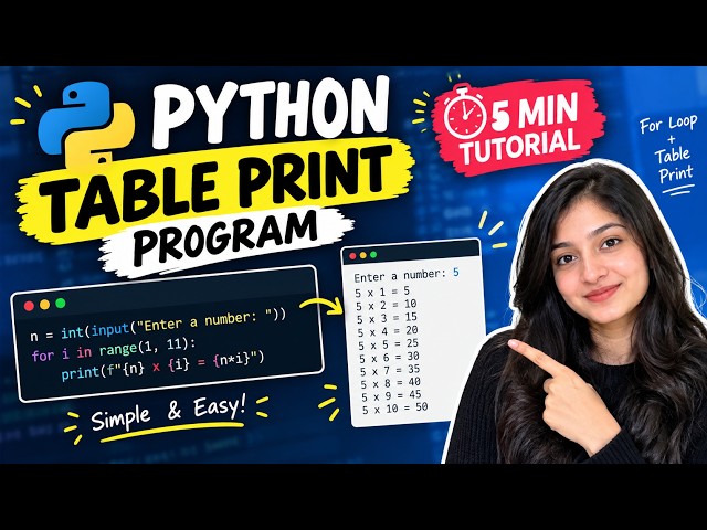 How to print a table in python | Python Program | Python for beginners | Data analyst python