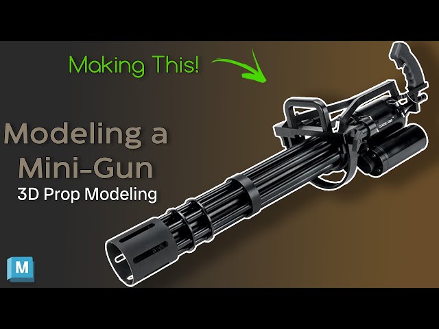 🔴 LIVE - 3D Prop Modeling | Modeling a Mini-Gun | Hard Surface Modeling