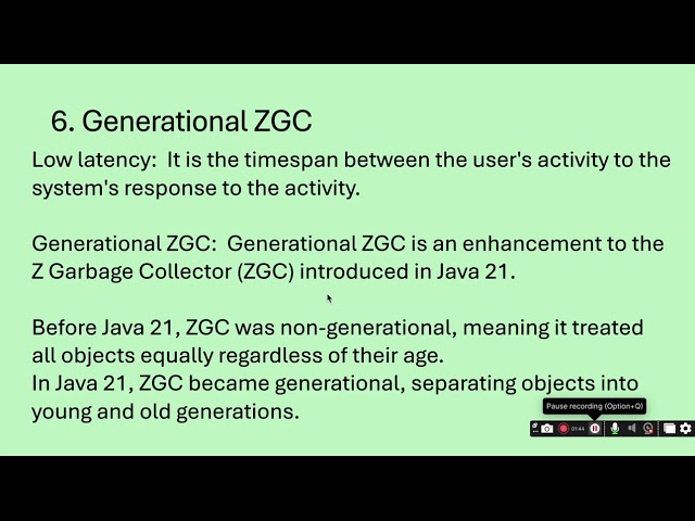 Java 21: 6 Generational ZGC