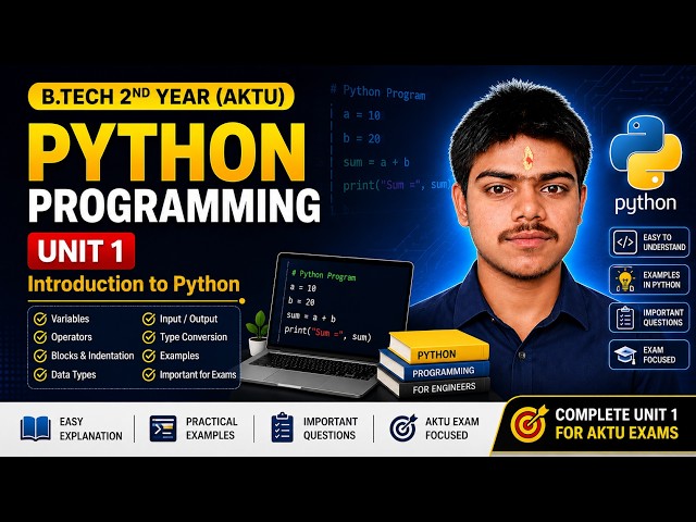 Python Programming Unit 1 One Shot 🔥 | Complete AKTU B.Tech 2nd Year | 2026