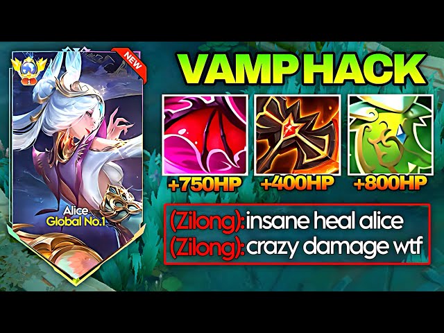 THIS IS WHY ALICE IS CALLED THE VAMPIRE QUEEN🩸 1V5 UNKILLABLE BUILD | MLBB 2026