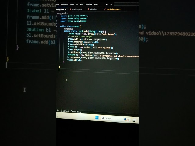#swing DESKTOP Application in Java code