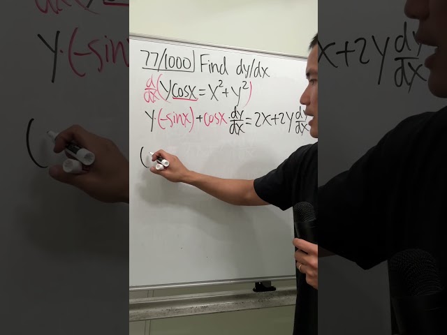 77/1000, how to do implicit differentiation, calculus 1
