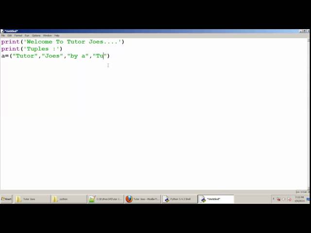 Python Tutorial : Creating And Using a Tuple In Python Tamil Part-9