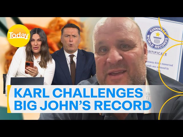 Karl challenges Big John’s new Chinese takeaway Guinness World Record | Today Show Australia
