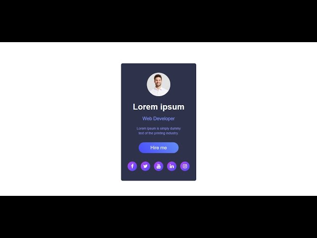 Profile Card Design with Animation Using html and css and velocity js