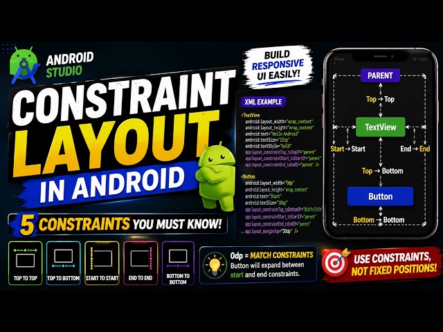 ConstraintLayout in Android Studio Explained in 50 Seconds 🚀 | Android Tips #shorts