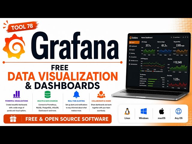 Tool 78 | Grafana: Free Data Visualization & Dashboards | Free & Open Source Software | Uplatz