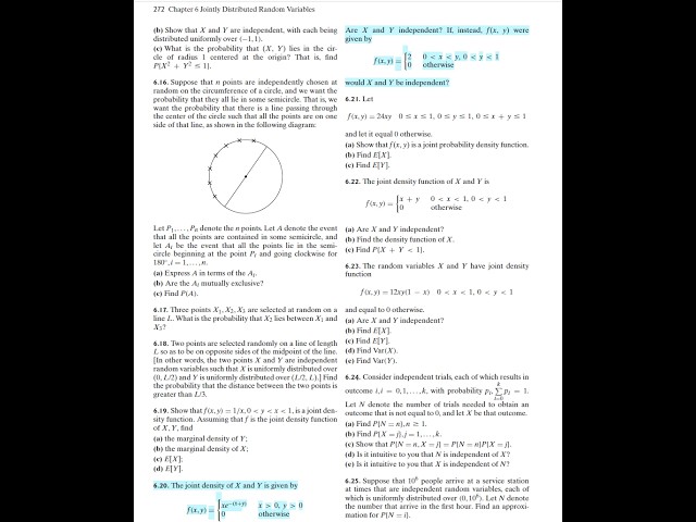 Probability (9E) - Ross. Prob 6.20: Joint Distribution Functions, Independent Random Variables