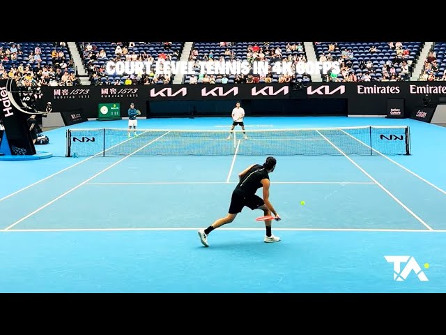 AO26: Alcaraz Vs Fritz: Court Level Groundstroke + Volley 4K 60FPS