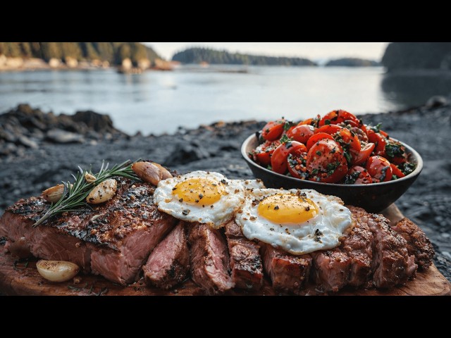 Butter Garlic Steak with Eggs | Alaska Outdoor Cooking