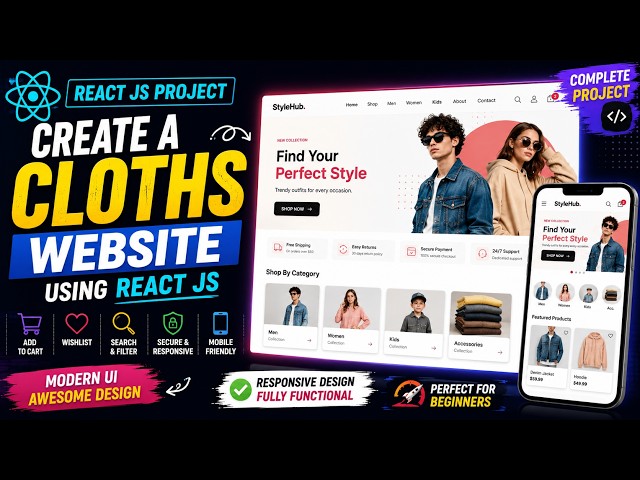 👕 Clothing Website Using React.js | Build a Modern Fashion E-Commerce Website | React Project