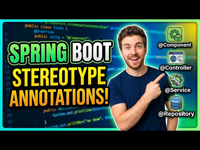 Stereo type annotation in spring boot #javadeveloper