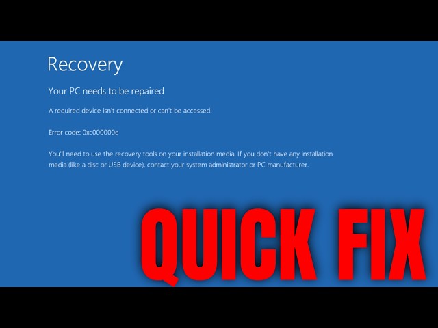 How to Fix Windows 10 Error Code 0xc00000e