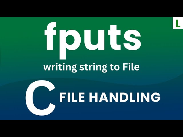 fputs() Function Explained with Examples | C Programming File Handling  Tutorial for Beginners