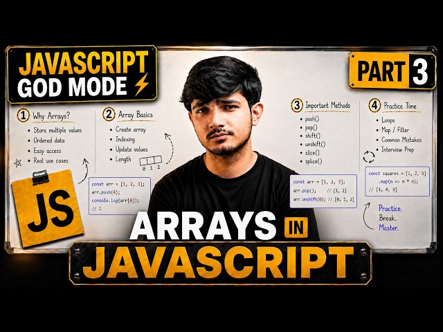 Master Arrays in JS: From Basics to Advanced | JS God Mode | Part 3
