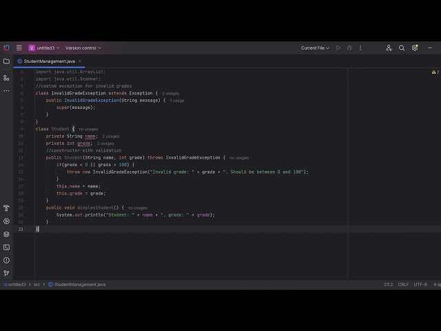Custom Exception #education#java #coding