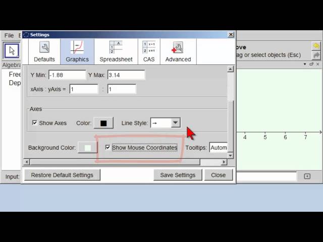 Show Mouse Coordinates - Setting