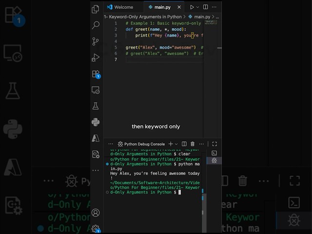 Keyword Only Arguments in Python | Control Flow Tools | Python for beginners #coding