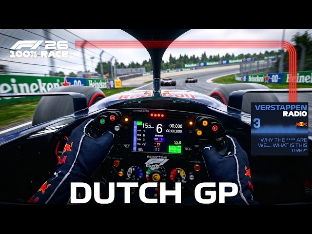 ULTRA REALISTIC F1 26 - Max Verstappen Red Bull RB22 Dutch GP 100% Race