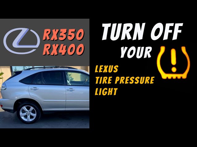 Lexus Tire Pressure Light-QUICK FIX! RX350 400-Reset or Turn Off? Plus Spare! TPMS Display Sensor