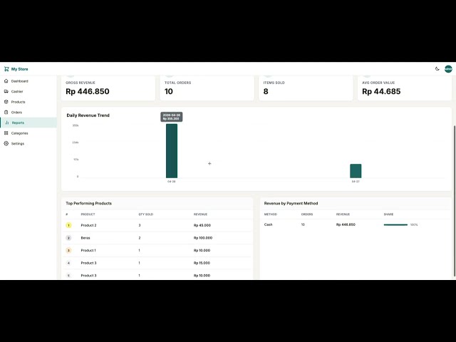 Demo POS System Gratis Selamanya — Google Sheets + App Script
