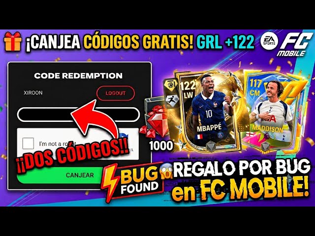 🎁REDEEM TWO GIFT CODES! GIFT for BUG in FC MOBILE! GRL +122 FREE! 🤯
