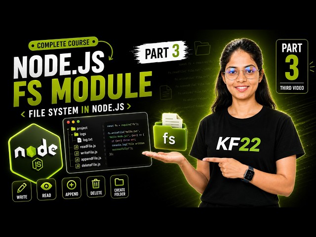 Node.js File Handling in 1 Shot 🔥 | fs Module, Promises & Async/Await | Part 3