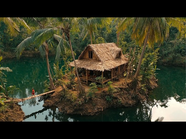 Woman Builds Off-Grid Wooden House on an ISLAND in 120 Days | Start to Finish @LyThiHoa1987