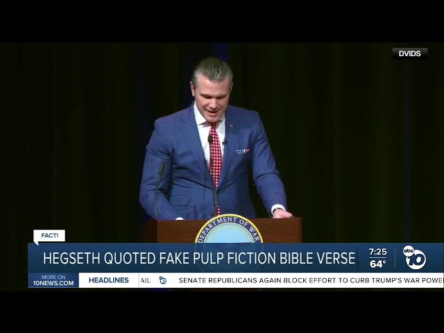 Fact or Fiction: Hegseth quotes fake Bible verse from Pulp Fiction?