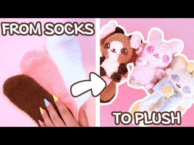 How I Made Socks into DIY Plushies | SOCK PLUSHIES #2
