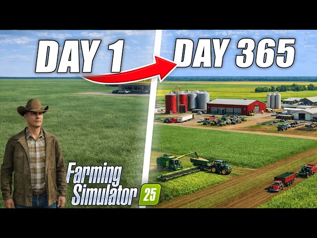 I Survived 365 Days Starting With $0 on the Flat Map | FARMING SIMULATOR 25 (FLAT MAP CHALLENGE)