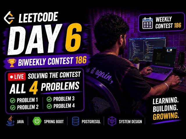 LeetCode Biweekly Contest 186 | Video Solutions - A to D | Live Solving | Day 6